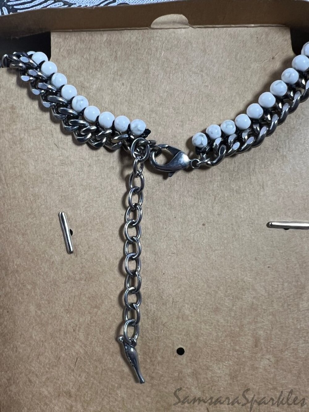 NWT Chloe + Isabel Silver & Black Statement Necklace - Picture 3 of 6